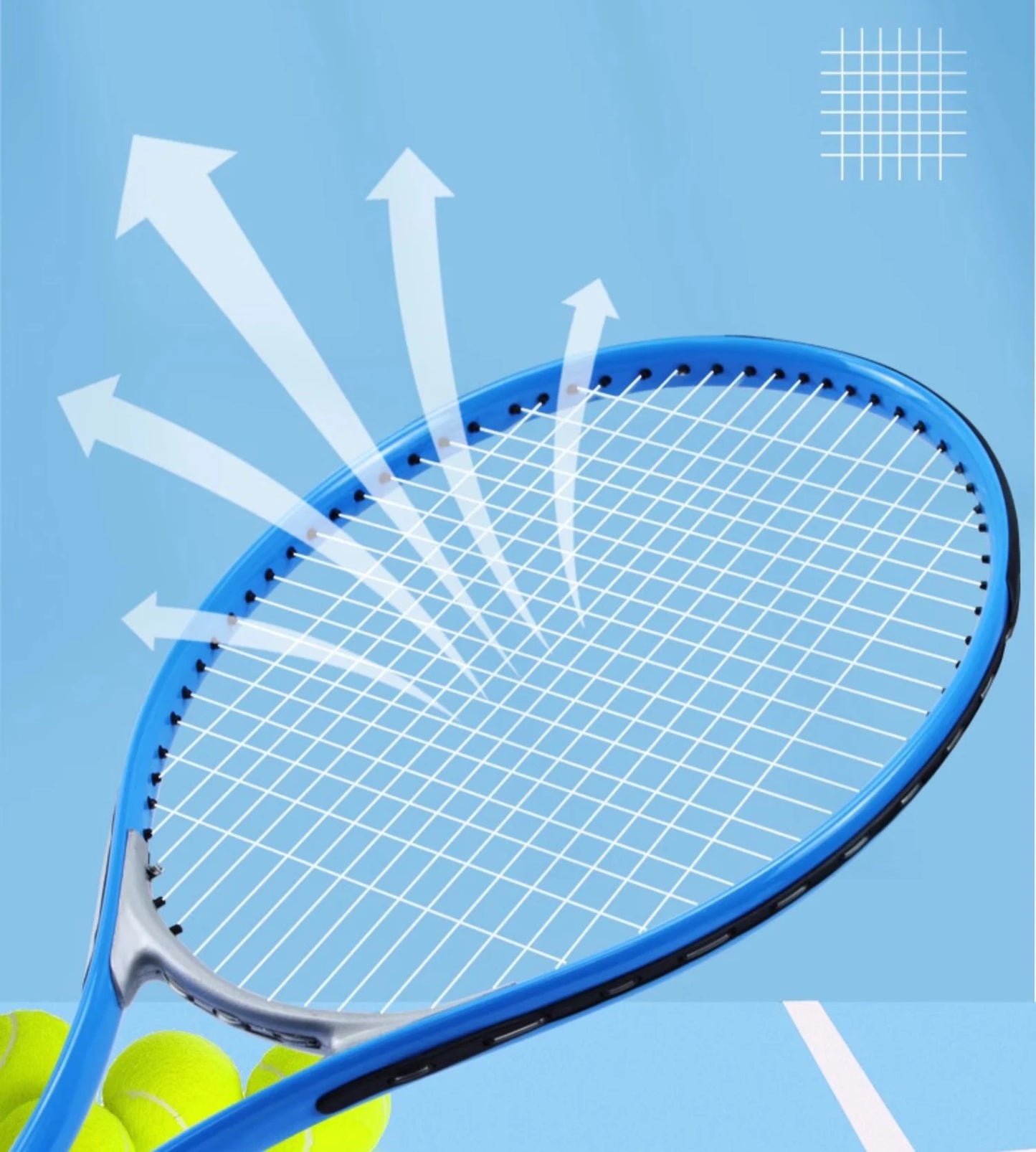 Raquette de Tennis pour enfants, raquette en alliage d'aluminium, joueur en paquet de 2, tout niveau