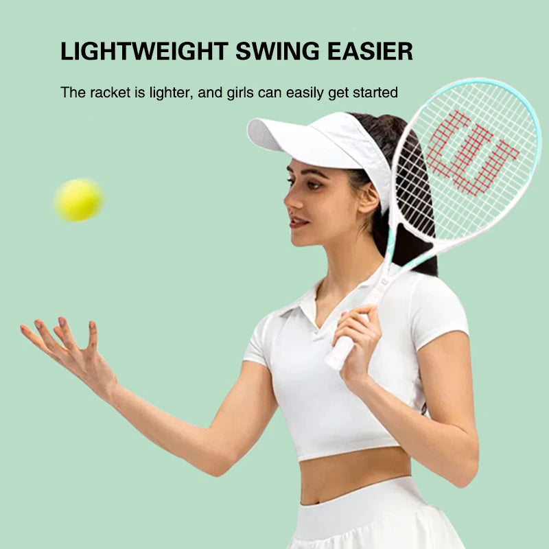 Raquette de Tennis Wilson Carbon Adulte Débutant Pro + Élastique