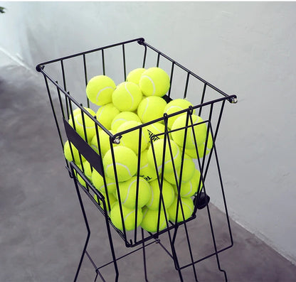 Professionnel 70 balles de tennis, support de balle de tennis portable avec panier softball baseball boîte de balle en métal B81605