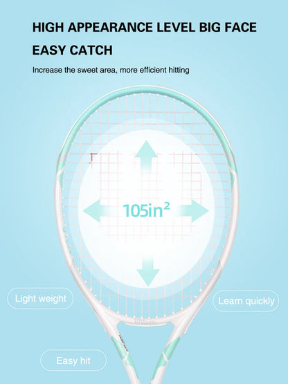 Raquette de Tennis Wilson Carbon Adulte Débutant Pro + Élastique